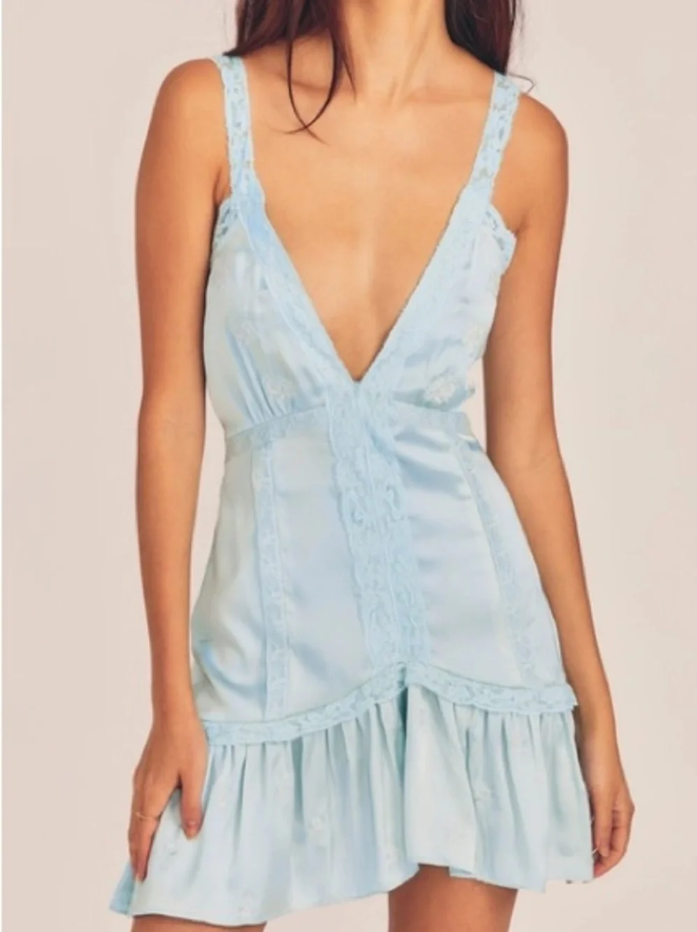 LoveShackFancy Navie Embroidered Mini Dress - Picture 2 of 3